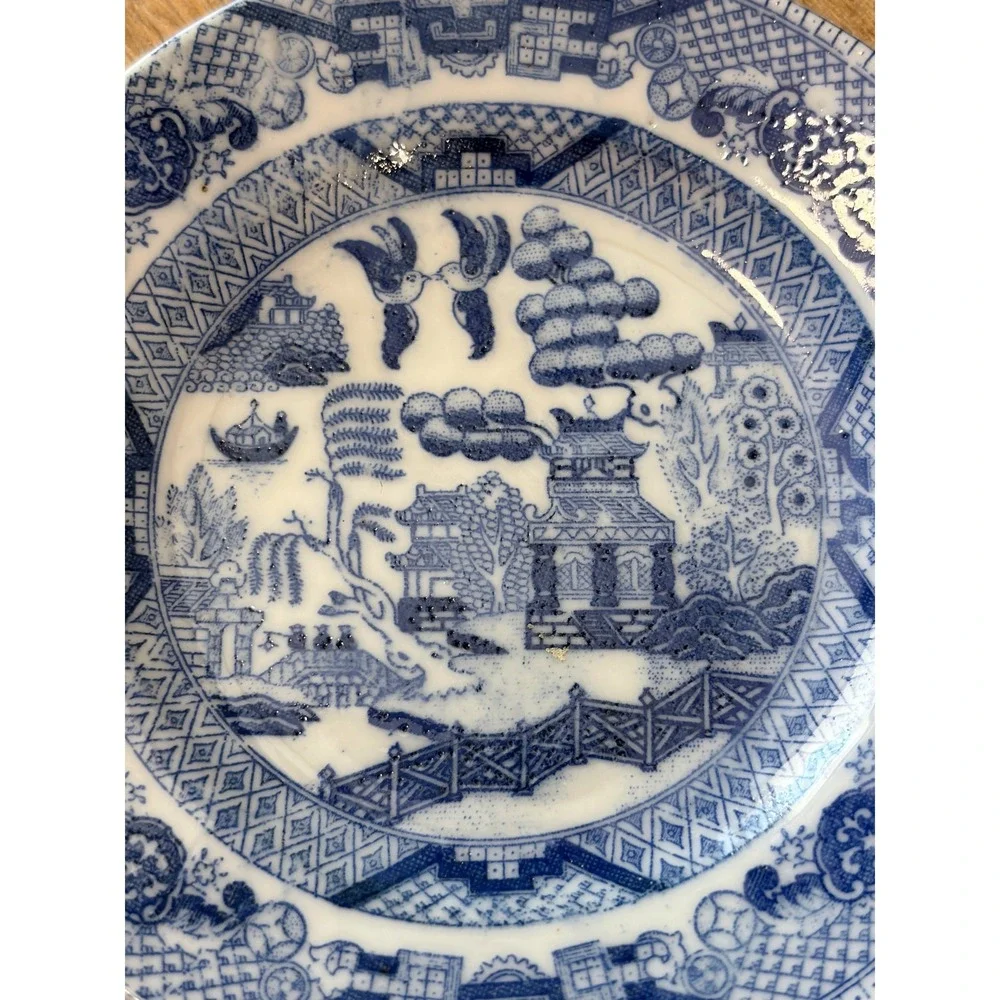 Vintage Blue Willow Saucer Made in Japan Cobalt Blue Transferware